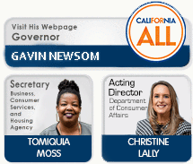 Gavin Newsom Webpage, Business, Consumer Services, and Housing Agency